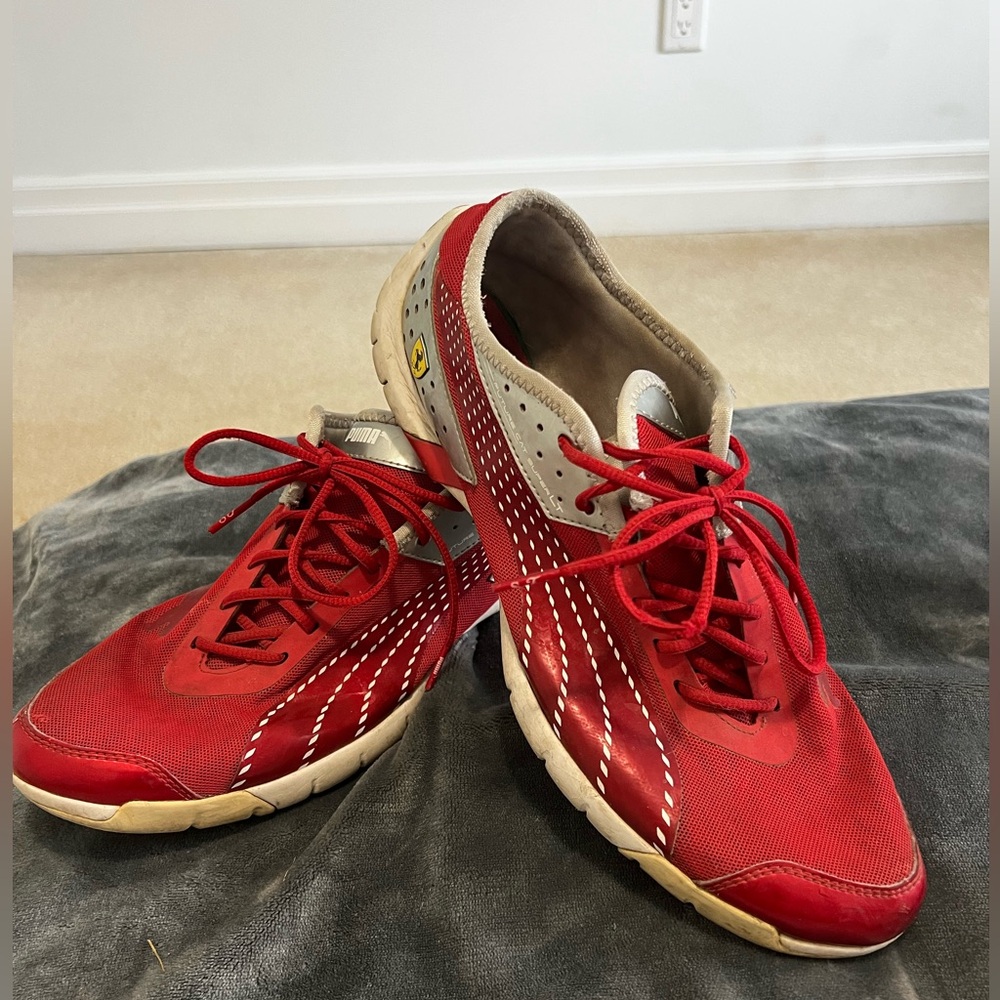 Puma Ferrari Red and Silver sneakers